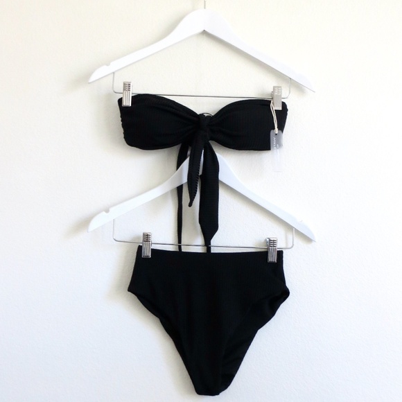 NEW! Kenny Flowers Mykonos Soft Eco Luxe Ribbed Bandeau Bikini Top & Bottom SZ S - Picture 7 of 14